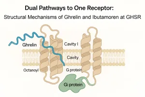 Dual Pathways to One Receptor: Structural Mechanisms of Ghrelin and Ibutamoren at GHSR