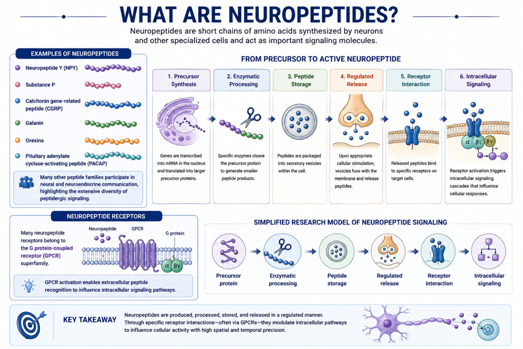Neuropeptides in Cellular Communication: Signaling Networks, Physiological Regulation, and Research Directions（images 1）